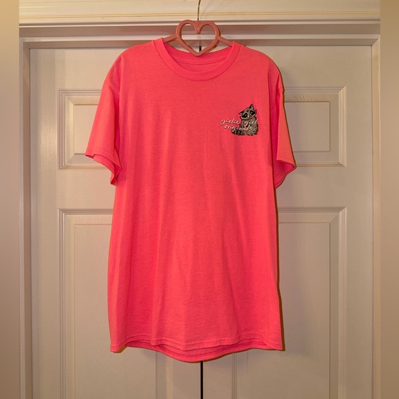 Girlie Girl Tops - Neon Pink Short-Sleeve Crewneck Tee with Chest Graphic